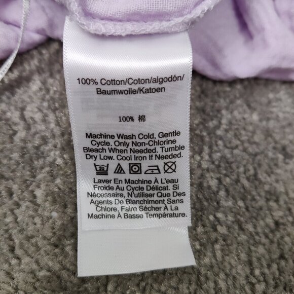 NEW Dkny Women's Crop Top Size M Purple Cotton Seersucker One Shoulder Boho Chic - Picture 7 of 9